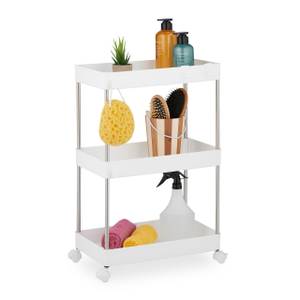 Meuble de rangement Argenté - Blanc - Métal - Matière plastique - 42 x 62 x 24 cm