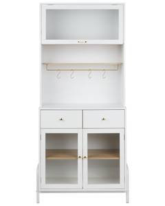 Armoire vitrine PARLIN Blanc - Bois manufacturé - 78 x 180 x 40 cm