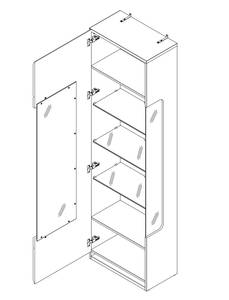 Wohnwand Aubry 20 (4-teilig) mit LED Weiß - Holzwerkstoff - 291 x 210 x 53 cm