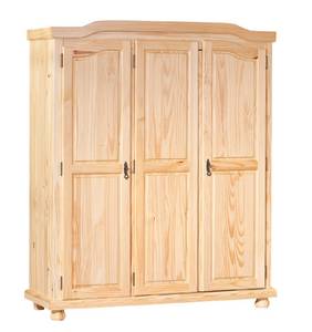 Kleiderschrank mit drei Flügeltüren in Braun - Holz teilmassiv - 150 x 180 x 56 cm