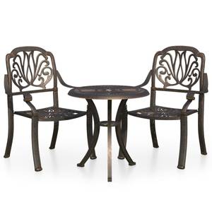 Bistroset (3-teilig) 3011720 Braun - Metall - 62 x 65 x 62 cm