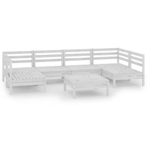 Ensemble de meubles de jardin Blanc - Bois massif - Bois/Imitation - 64 x 29 x 64 cm