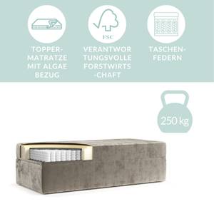 Boxspringbett Arden Grau - Breite: 100 cm - H3