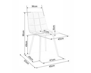 Esszimmerstuhl MILA (2er Set) Grau