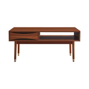 Table basse de salon milieu du siècle Marron - Bois massif - 55 x 46 x 102 cm