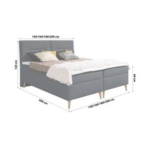 Boxspringbett Doppelbett Scarlett Grau - Tiefe: 180 cm