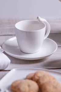 Tasses et soucoupes White bird (12pcs) Blanc - Porcelaine - 9 x 7 x 9 cm