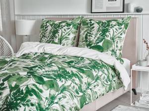 Linge de lit GREENWOOD Vert - Blanc - Fibres naturelles - 155 x 1 x 220 cm