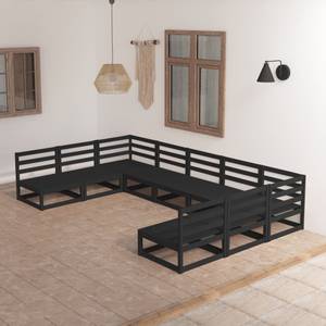 Salon de jardin 3009751-1 (lot de 9) Noir - Bois massif - Bois/Imitation - 70 x 67 x 70 cm