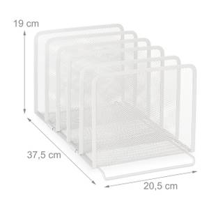 Dokumentenhalter mit 5 Fächern Weiß - Metall - 21 x 19 x 38 cm