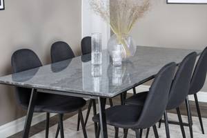 Essgruppe Estelle 95 (7-teilig) Schwarz - Massivholz - 90 x 76 x 200 cm