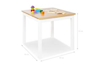 Table pour enfants Fenna, blanc/naturel Pin massif - Pin / Blanc