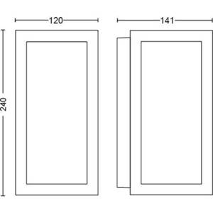 Wandleuchte Impress Schwarz - Weiß - Glas - Metall - 12 x 24 x 15 cm