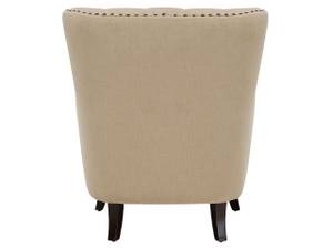 Fauteuil VIBORG Beige - Chêne foncé