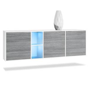 Sideboard Cuba mit Beleuchtung Pinie Anthrazit Dekor - Weiß