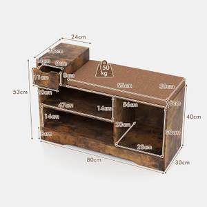 Schuhbank VH32863OR Braun - Holzwerkstoff - 30 x 53 x 80 cm