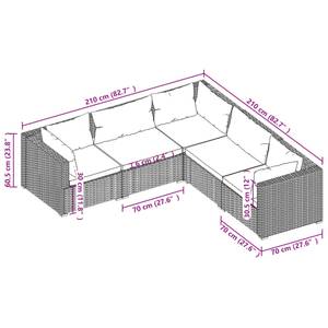 Garten-Lounge-Set (5-teilig) 3013632-16 Anthrazit - Grau - Anzahl Teile im Set: 5