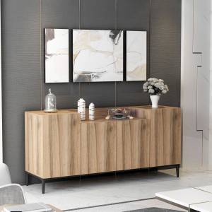 Buffet Ellaria Beige - Bois manufacturé - 42 x 75 x 160 cm