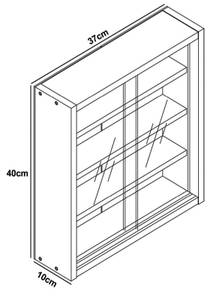 Hängevitrine Wandvitrine Glas Agisa S Braun - Holzwerkstoff - Glas - 37 x 40 x 10 cm