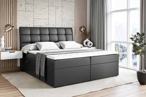 Boxspringbett BRUGO Hochglanz Schwarz - Breite: 120 cm - H4