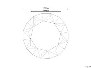 Wandspiegel HABAY Silber - Holzwerkstoff - 70 x 70 x 3 cm