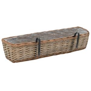 Jardinière de balcon 3002201 (lot de 2) Marron - Fibres naturelles - Matière plastique - Bois/Imitation - 20 x 15 x 80 cm