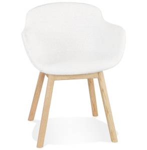 Fauteuil MOUTOU Blanc - Bois massif - 59 x 80 x 54 cm