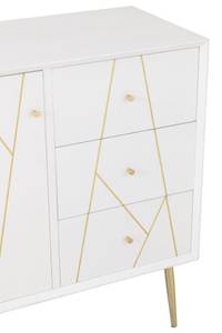 Commode design PIKA couleur blanc Blanc - Bois massif - 80 x 84 x 40 cm