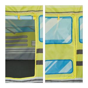 Tente pour enfants en forme de bus Noir - Bleu - Jaune - Métal - Textile - 110 x 70 x 70 cm