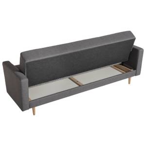 Jesper Sofa 3-Sitzer mit Bettfunktion Grau - Textil - Holz teilmassiv - 224 x 84 x 82 cm