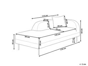 Chaiselongue LE CRAU Grau - Taupe - Armlehne davorstehend links