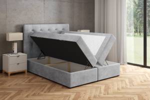 Boxspringbett ROMI Hellgrau - Breite: 120 cm - H4