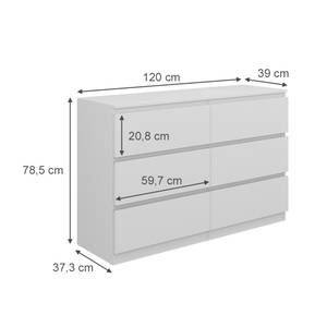 Sideboard Calisto 41289 Weiß - Holzwerkstoff - 120 x 79 x 39 cm