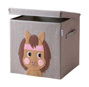 Lifeney Aufbewahrungsbox Deckel Pferd Kunststoff - 34 x 33 x 3 cm