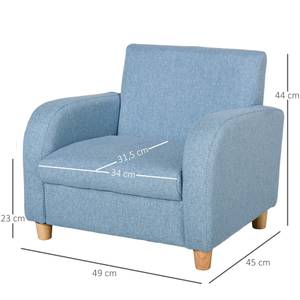 Kindersessel mit Holzfüßen 310-043BU Blau - Massivholz - 45 x 45 x 49 cm