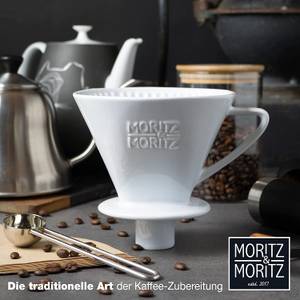 Porzellan Kaffeefilter für 2-4 Tassen Weiß - Ton - Porzellan - 14 x 14 x 17 cm