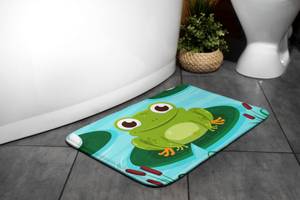 Badteppich Süßer Frosch Grün - Textil - 75 x 45 x 75 cm