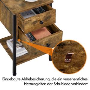 Beistelltisch Nachttisch Braun - Holzwerkstoff - 40 x 61 x 40 cm