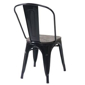 Stuhl A73 inkl. Holz-Sitzfläche Schwarz - Braun