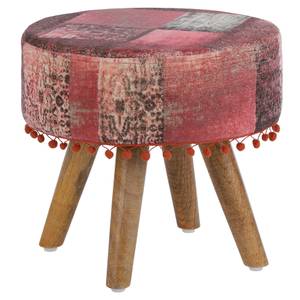 Pouf 38x36cm rouge en tissu Rouge - Bois manufacturé - Textile - 38 x 36 x 38 cm