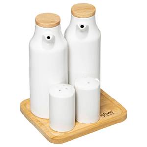 Gewürzbehälter für Olivenöl, Essig Weiß - Keramik - 16 x 18 x 14 cm