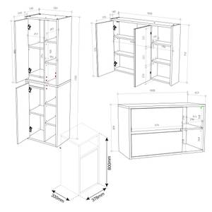 Badmöbel Set Viola 40199 Anthrazit - Grau