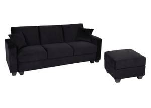 Sofa H47 mit Ottomane Schwarz