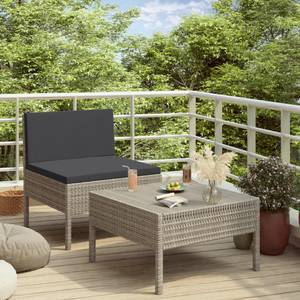 Salon de jardin 2 pcs avec coussins Gris