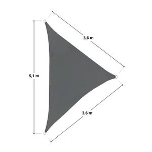 Sonnensegel Dreieck Dunkelgrau 3,6x5,1m Grau - Textil - 360 x 510 x 360 cm