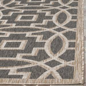 In & Outdoor Teppich Jade Schwarz - Taupe - 200 x 290 cm