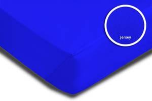Spannbettlaken Jersey blau 140 x 200 cm Blau - Textil - 140 x 25 x 200 cm