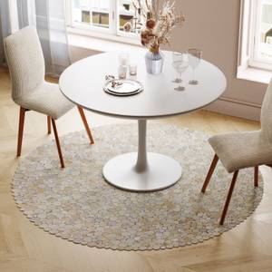 Tapis Circle Beige - Fourrure véritable - 250 x 1 x 250 cm