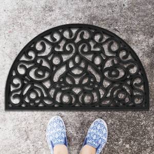 Halbrunde Fußmatte aus Gummi Schwarz - Kunststoff - 75 x 2 x 45 cm