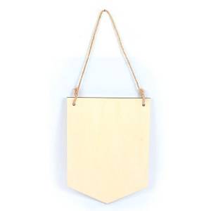 Wimpel aus Holz 20 x 15 cm Beige - Massivholz - Holzart/Dekor - 15 x 10 x 20 cm